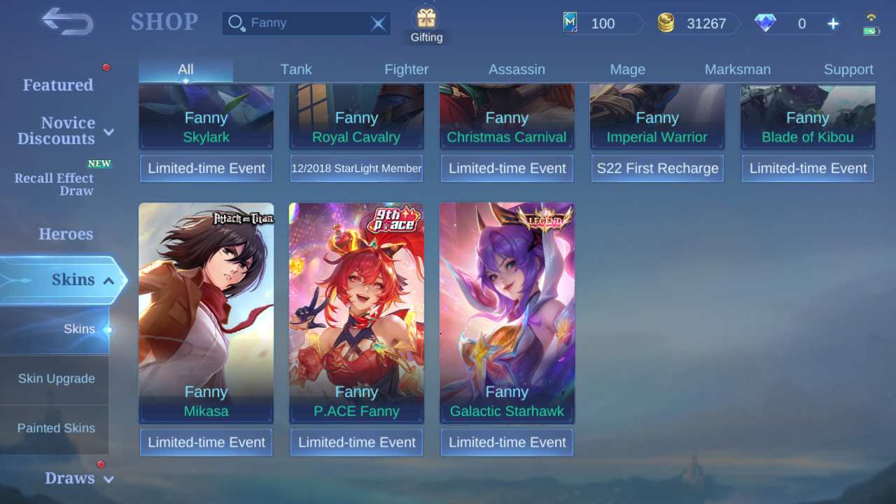 Current in-game Fanny skin Shop snapshot 3