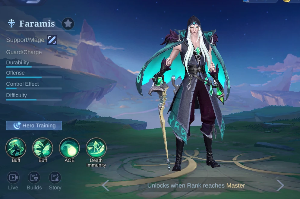 Faramis Support Mage hero overview in MLBB