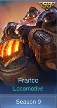 Franco Locomotive skin card and acquisition label