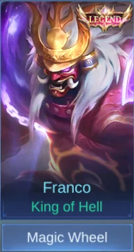 Franco King of Hell skin card and acquisition label