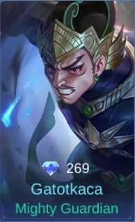 Gatotkaca Mighty Guardian skin card in-game screenshot