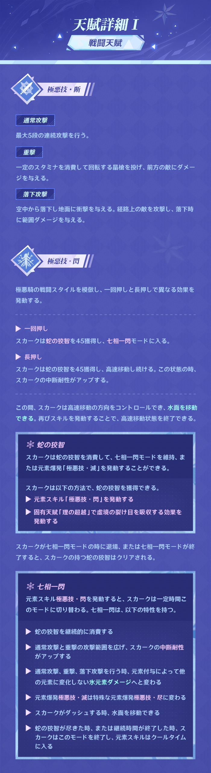 原神公式スカーク能力紹介の戦闘情報画像