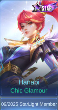 Chic Glamour Hanabi skin card