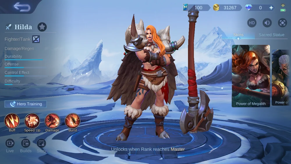 Hilda Fighter Tank hero page in-game screenshot
