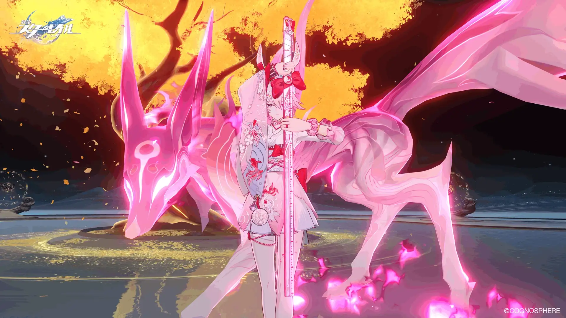 Evanescia using Lunar Blossoming in combat
