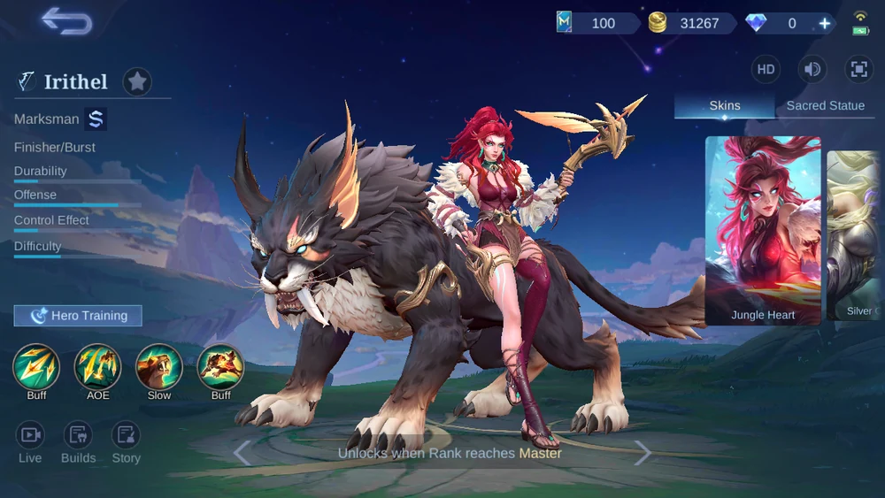 Irithel Marksman hero page in-game screenshot