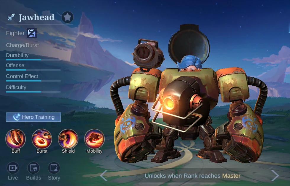 Jawhead hero overview in MLBB