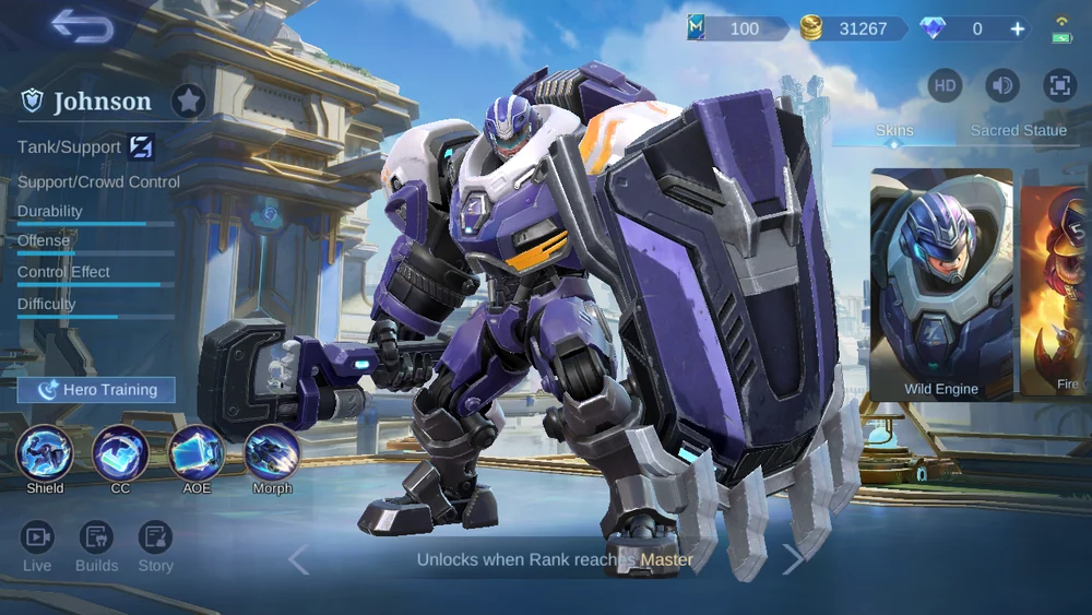 Johnson Tank Support hero page in-game screenshot
