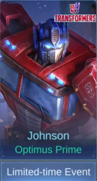 Johnson Optimus Prime skin card in-game screenshot