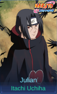 Itachi Uchiha Julian skin card in-game
