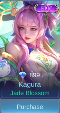 Jade Blossom Kagura skin card in-game