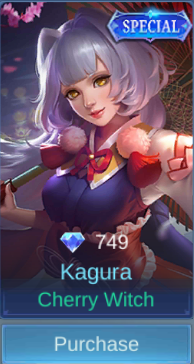 Cherry Witch Kagura skin card in-game