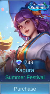 Summer Festival Kagura skin card in-game