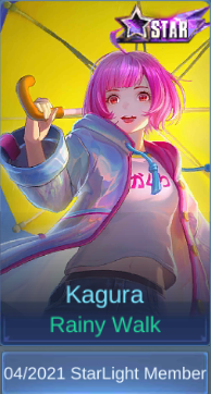 Rainy Walk Kagura skin card in-game