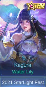 Water Lily Kagura skin card in-game