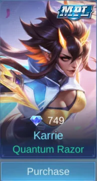 Quantum Razor Karrie skin card in-game