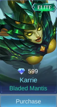 Bladed Mantis Karrie skin card in-game