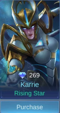 Rising Star Karrie skin card in-game