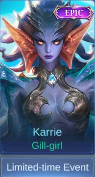 Gill-girl Karrie skin card in-game