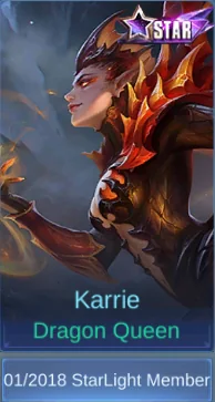 Dragon Queen Karrie skin card in-game