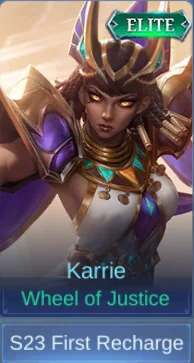 Wheel of Justice Karrie skin card in-game