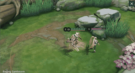 Raging Sandstorm ability in action