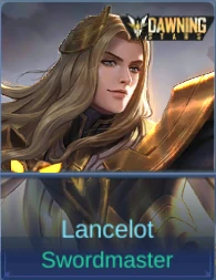Lancelot Swordmaster in-game skin card