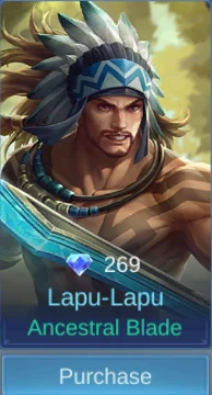 Lapu-Lapu Ancestral Blade skin card in-game screenshot