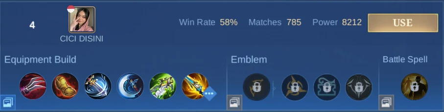 Layla Pro Setup rank 4 observed build row