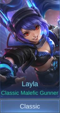 Classic Malefic Gunner Layla skin card