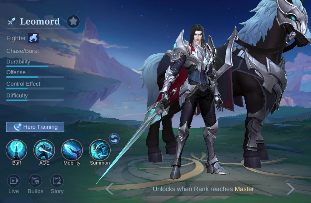 Leomord Fighter hero overview with Barbiel in MLBB