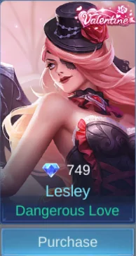 Dangerous Love Lesley skin card in-game