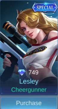Cheergunner Lesley skin card in-game