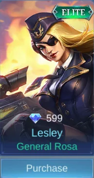 General Rosa Lesley skin card in-game