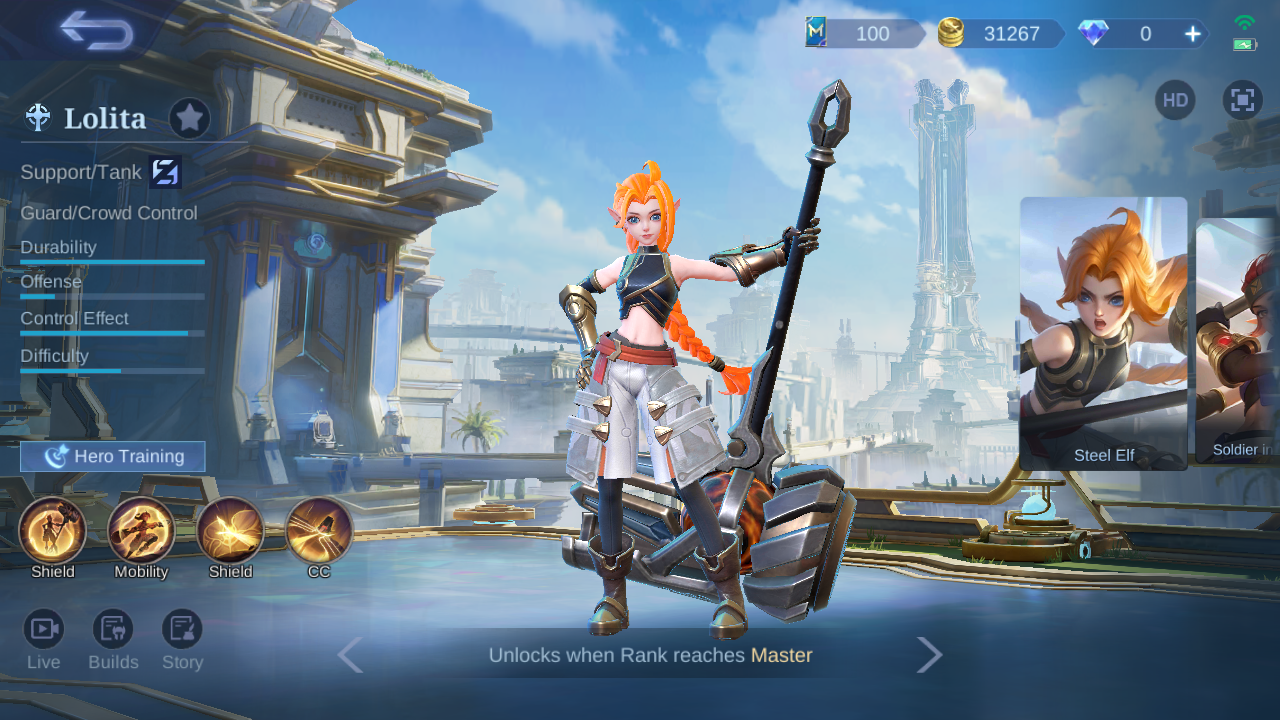Current in-game Lolita hero overview with Support Tank role