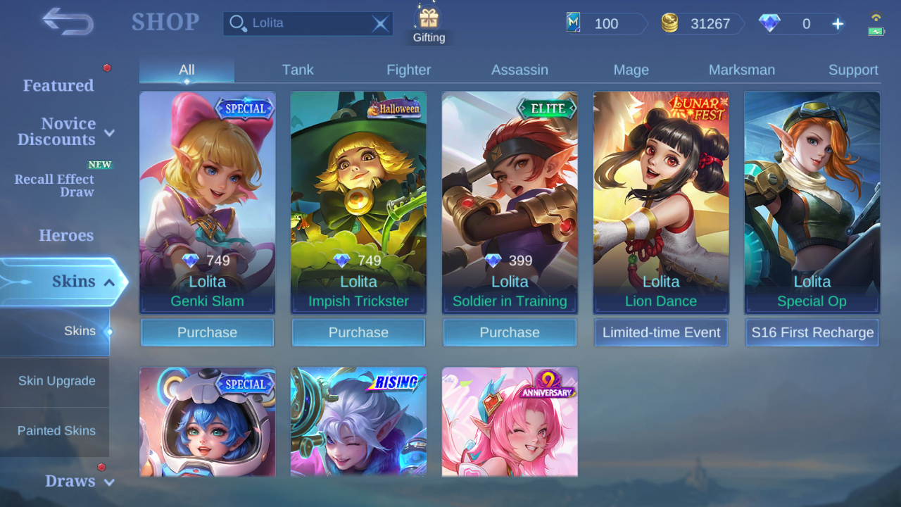 Current in-game Lolita skin Shop snapshot 1