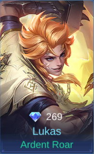 Ardent Roar Lukas skin card in-game