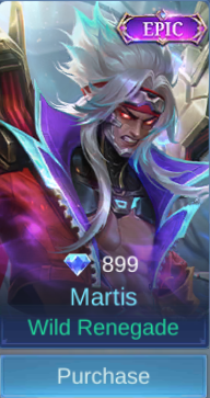 Wild Renegade Martis skin card in-game