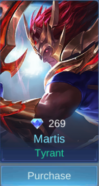 Tyrant Martis skin card in-game