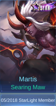 Searing Maw Martis skin card in-game