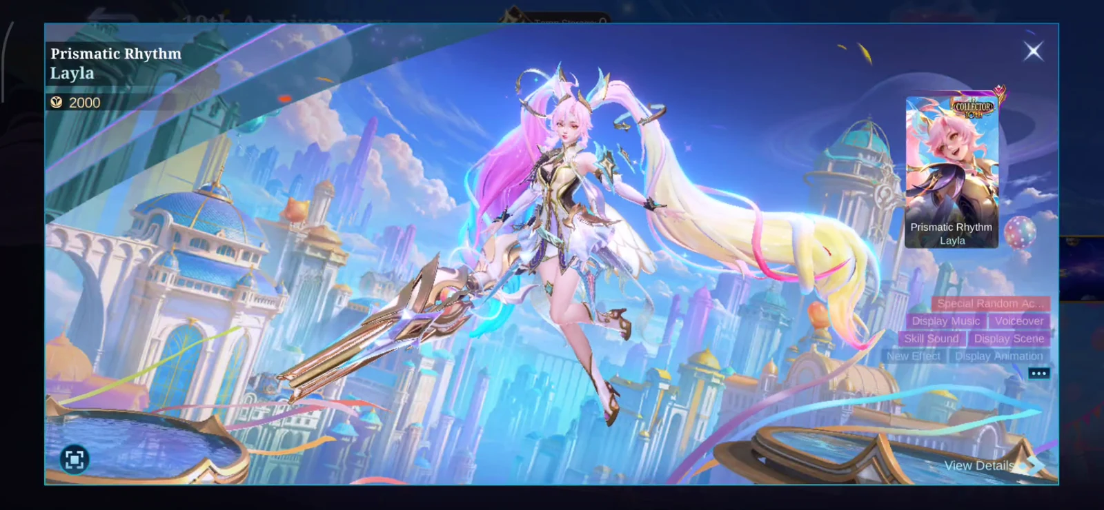 Layla Prismatic Rhythm Collector skin preview in Mobile Legends