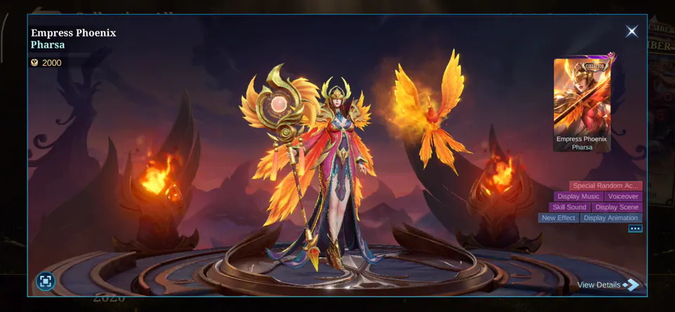 MLBB Pharsa Empress Phoenix Collection Album skin showcase