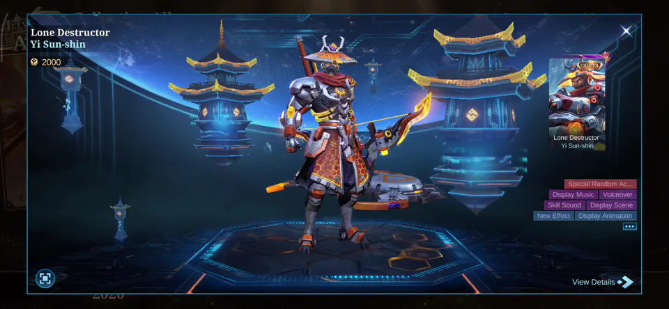 MLBB Yi Sun-shin Lone Destructor Collection Album skin showcase