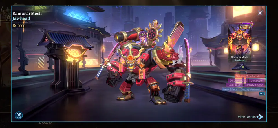 MLBB Jawhead Samurai Mech Collection Album skin showcase
