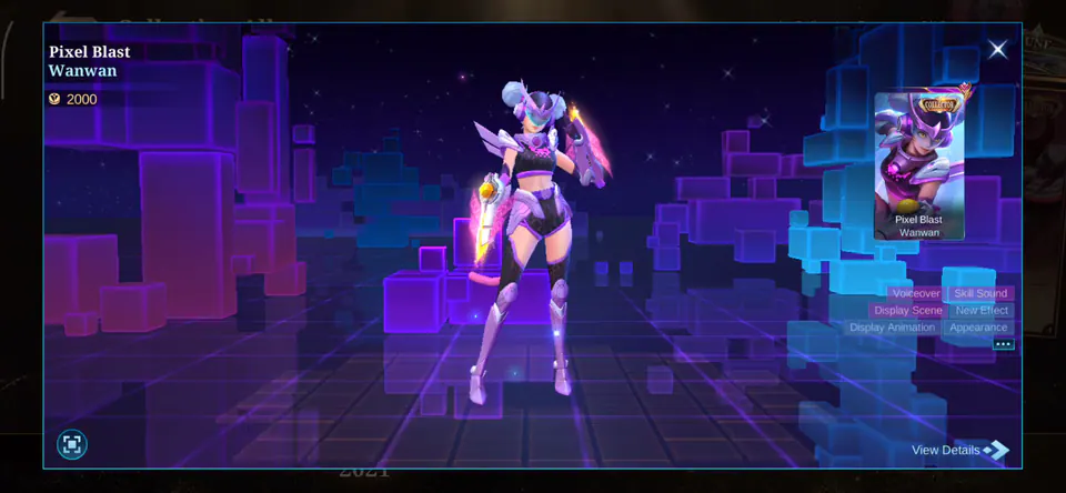 MLBB Wanwan Pixel Blast Collection Album skin showcase