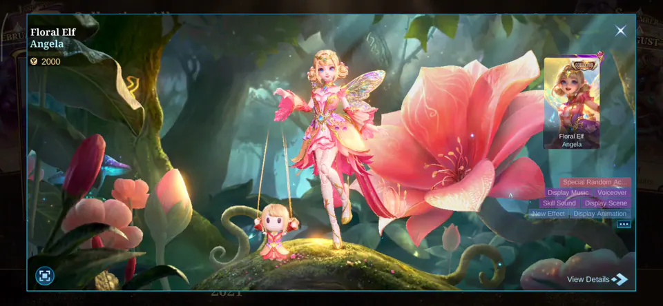 MLBB Angela Floral Elf Collection Album skin showcase