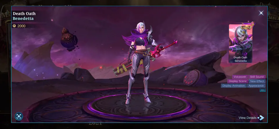 MLBB Benedetta Death Oath Collection Album skin showcase