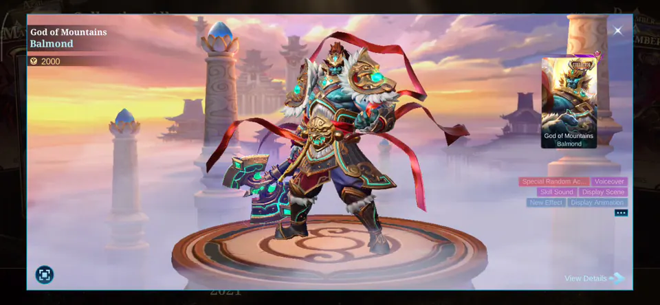 MLBB Balmond God of Mountains Collection Album skin showcase