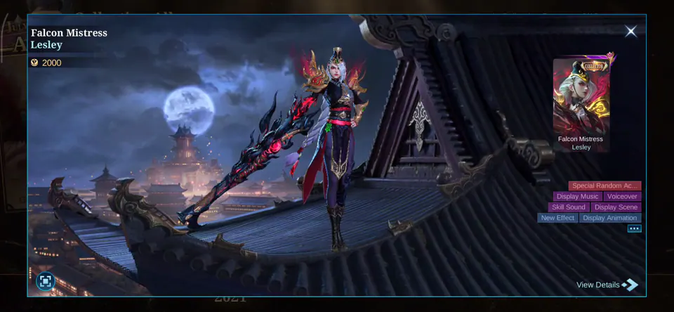 MLBB Lesley Falcon Mistress Collection Album skin showcase