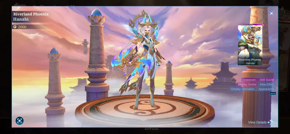 MLBB Hanabi Riverland Phoenix Collection Album skin showcase